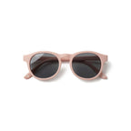 Occhiali da sole zo-oz stile pantos modello Pop rosa opaco per bambini 0-2 anni piegati e fotografati dall'alto.